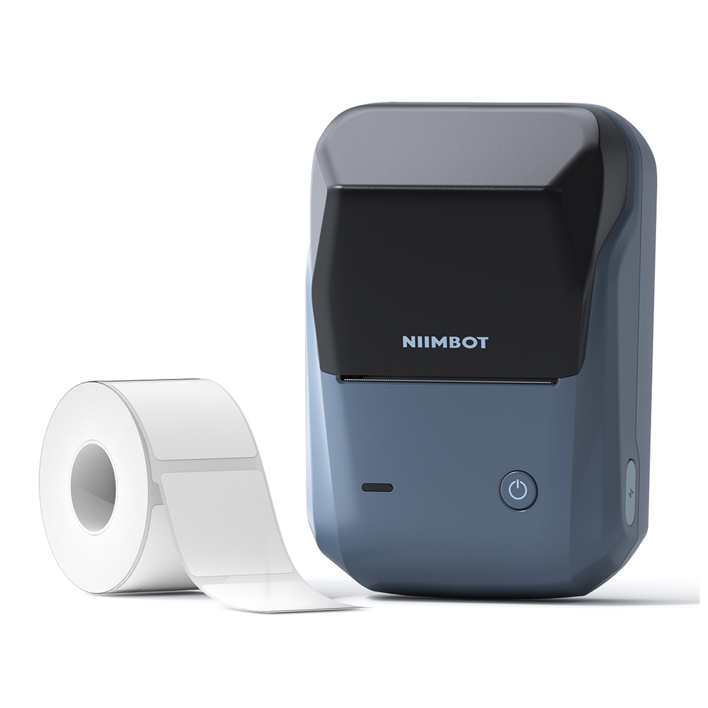 NIIMBOT B1, Taşınabilir, Mürekkepsiz, Termal Etiket Yazıcı (Bluetooth, USB) Uzay Mavisi