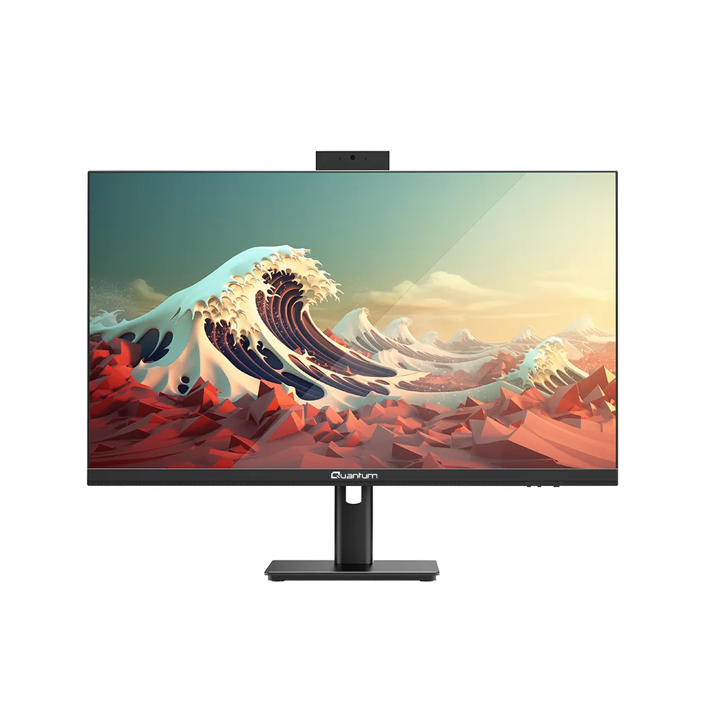 QUANTUM Phase One N6104, Ultra 5-120U, 27" FHD Ekran, 16Gb Ram, 512Gb SSD, Wi-Fi6, HDMI, DP, Type-A, Type-C, Paylaşımlı Ekran Kartı, Free Dos, All In One PC, (Black)