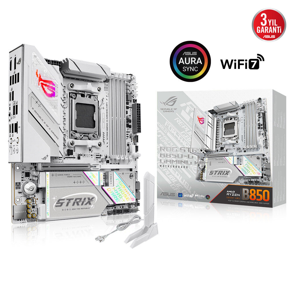 ASUS ROG STRIX B850-G GAMING WIFI, 4xDDR5, 4x M2, HDMI, DP, 2xType-C, Wi-Fi 7, Bluetooth v5.4, AM5 Soket GAMING Anakart