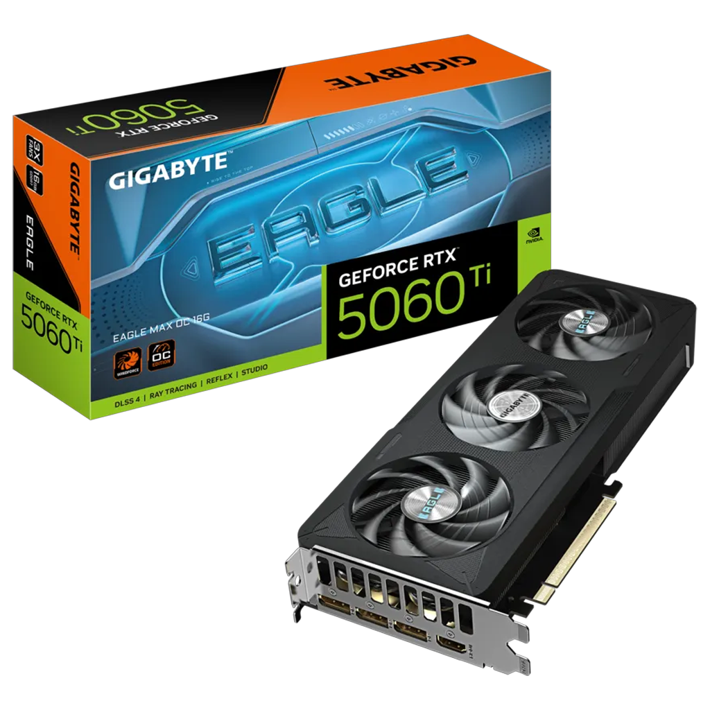 GIGABYTE GV-N506TEAGLEMAX OC-16GD, RTX5060TI, EAGLE MAX OC, 16Gb, GDDR7, 128BIT, 3 Fanlı, 1xHDMI, 3xDP, GAMING Ekran KARTI
