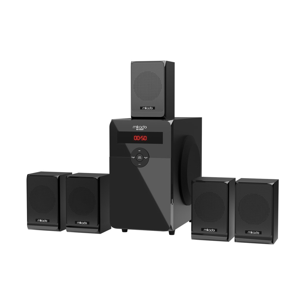 MIKADO MD-582BT, 110W, 5+1, Masaüstü, USB/SD/FM/Bluetooth, Siyah Kasa, Ev Sinema Sistemi