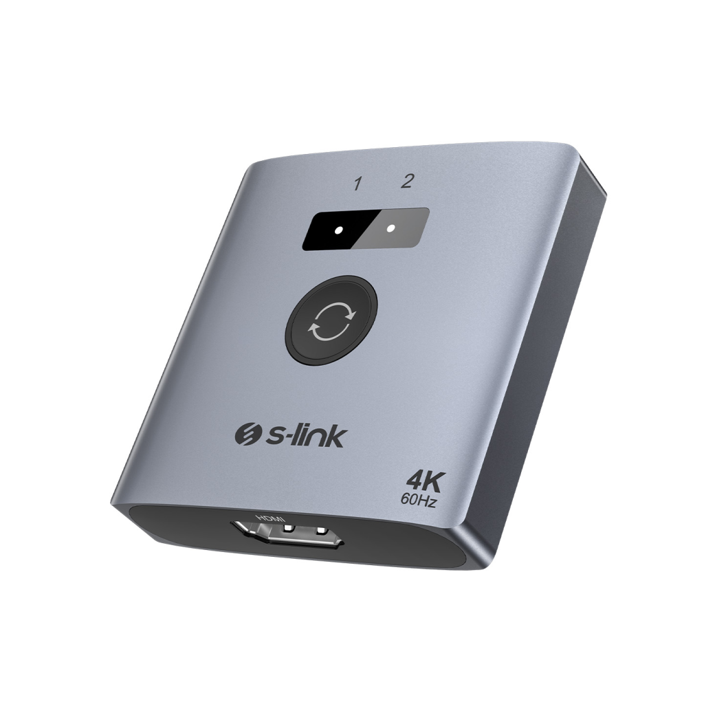 S-LINK SL-LU602C, 2xHDMI, 1Type-C, 4K, 60Hz, Monitör Çoklayıcı (1PC-2Monitör veya 2PC- 1Monitör) Çift Yönlü Switch