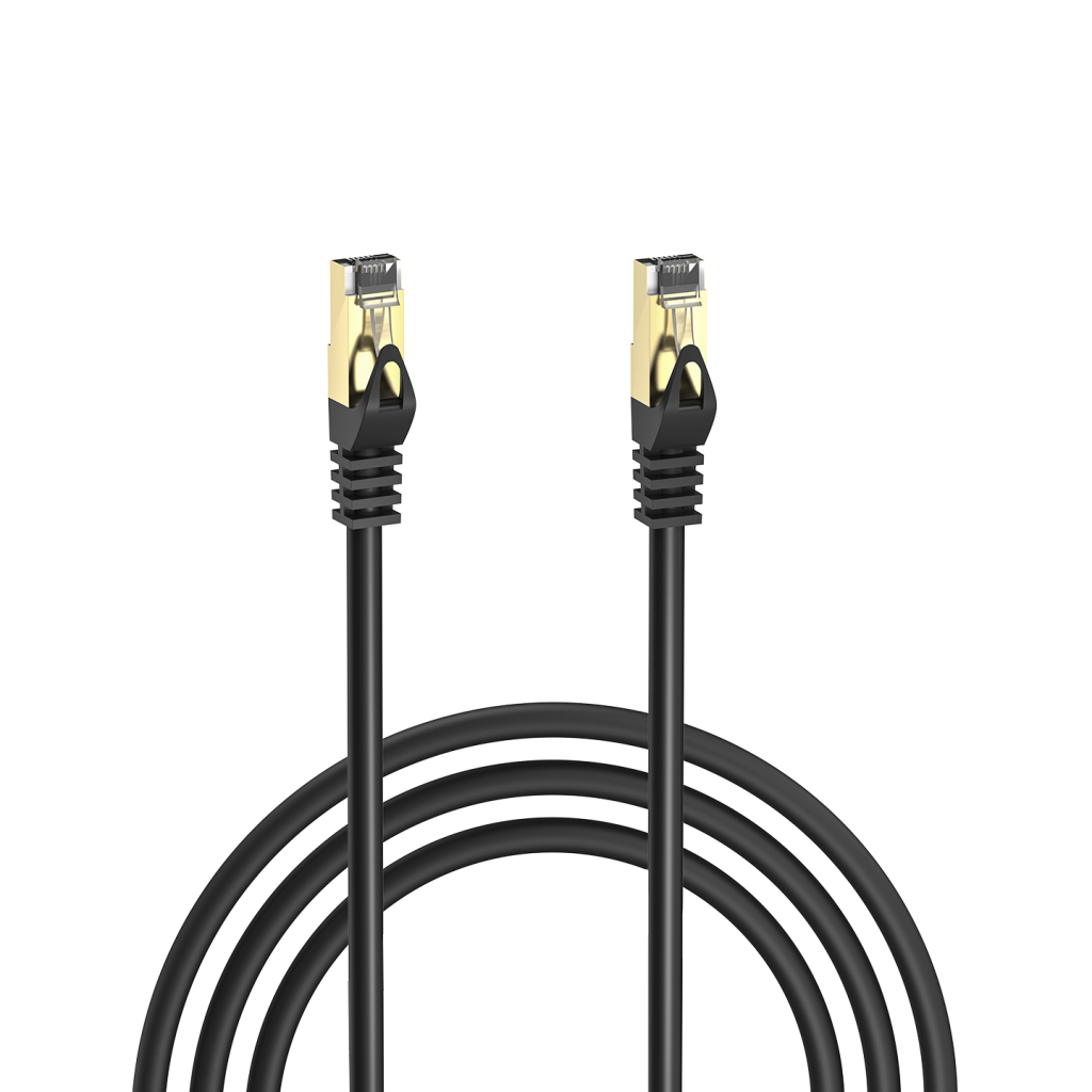 S-LINK MM-CAT701, CAT7, Patch, 1Mt, Gold Uçlu,   FTP, CCA, Ağ Bağlantı Kablosu (Siyah)