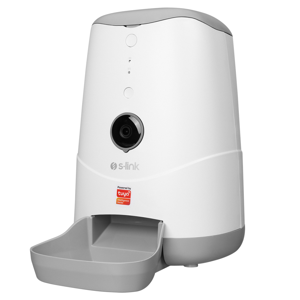 S-LINK SL-20, 3,7Litre Kapasiteli, WiFi, 1080P Kameralı, İyi Yönlü Ses, Tuya Destekli, Otomatik Yem Kabı