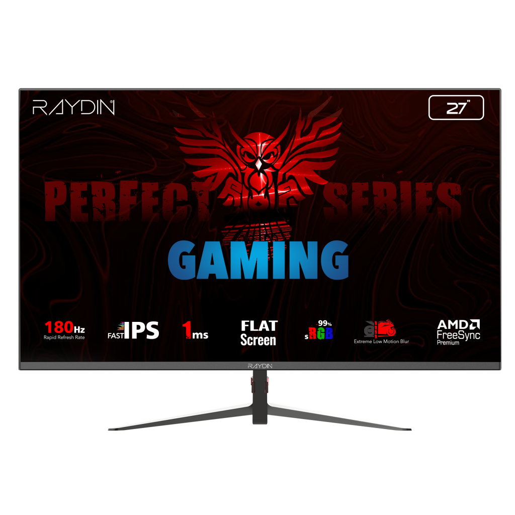 RAYDIN MM27DFI-180HZ, 27", 1ms, 180Hz, Full HD, 300 nits, HDMI, DP, IPS LED, Flat, Frameless, FreeSync Gaming Monitör