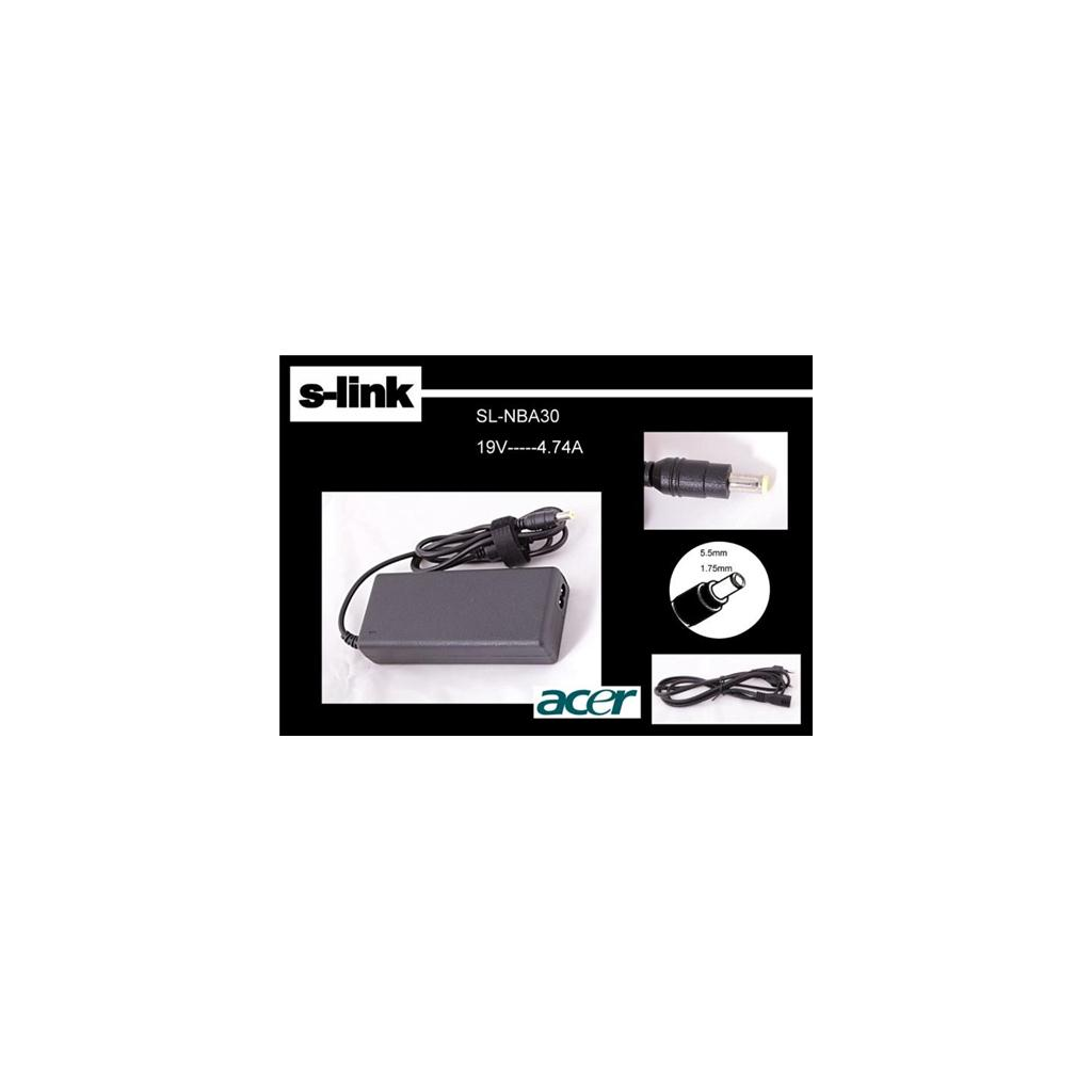 S-LINK SL-NBA30, 19V, 4.74A, 5.5x1.75, Notebook Adaptörü