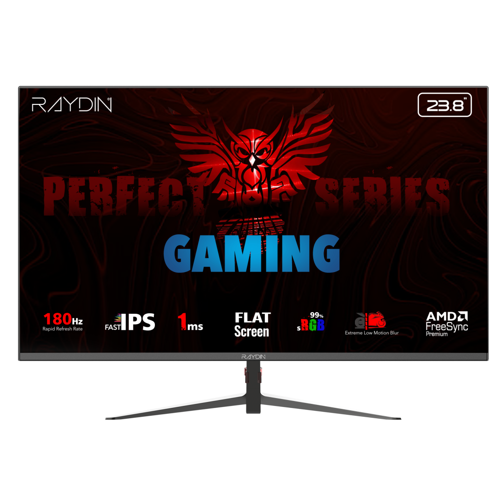 RAYDIN MM24DFI-180HZ, 23.8", 1ms, 180Hz, Full HD, 300 nits, HDMI, DP, IPS LED, Flat, Frameless, FreeSync Gaming Monitör