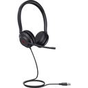 YEALINK UH35, Kablolu, Teams Uyumlu, USB-A, USB-C, 3,5mm Stereo Hoparlör ve Dinamik EQ, Çift Taraflı, Gürültü Engelleyici, Çağrı Merkezi, Ofis, Toplantı, Mikrofonlu Kulaklık