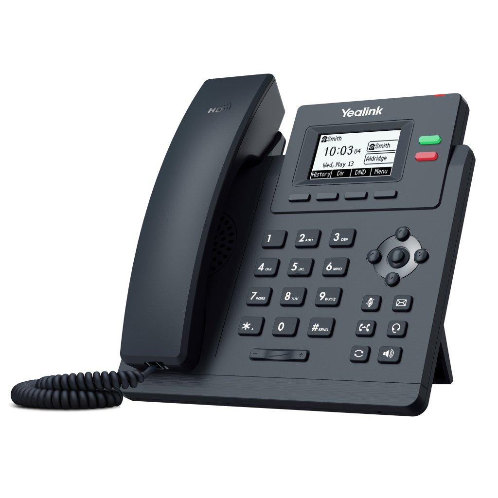 YEALINK SIP-T31G, Masaüstü, Kablolu IP TELEFON, Siyah, 2.3" Siyah Beyaz Ekran, 2xGigabit Ethernet Portu, PoE Destekli