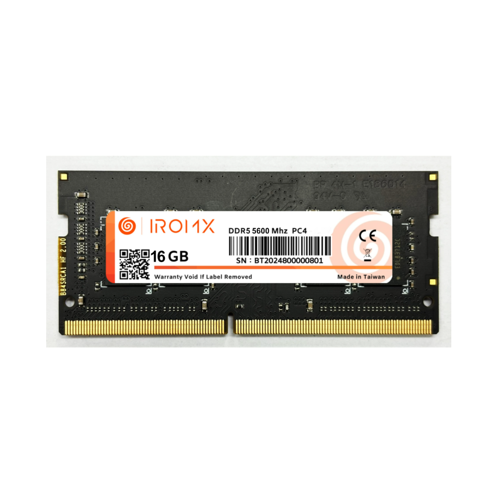 IROMX 1X, 16Gb, 5600Mhz, DDR5, Sodimm Notebook RAM, 1,1V, CL46