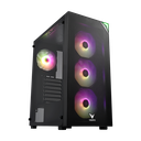 VENTO VG3400S Mid Tower, 750W 80+ Siyah, Temperli Cam, RGB, ATX GAMING KASA