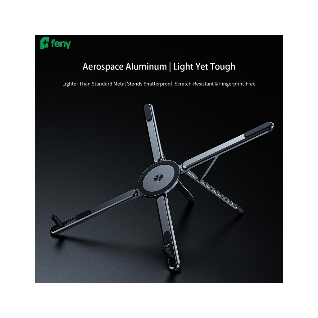 FENY FN-MS10, Magsafe, Dönebilen, Ayarlanabilir, Taşınabilir, Katlanır, Telefon-Tablet-Notebook Uyumlu, Yükseklik Ayarlı, Alüminyum Stand