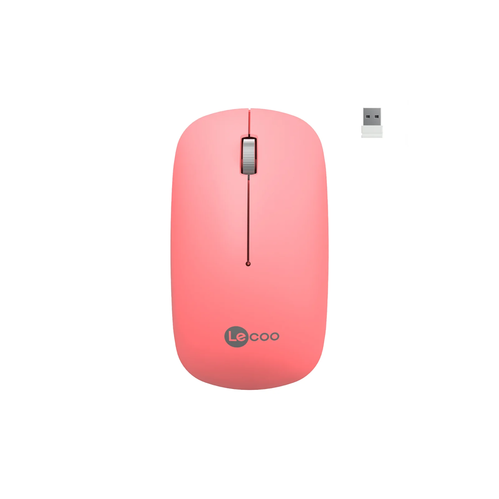 LECOO WS214, USB 2.4Ghz Kablosuz, 3 Tuşlu, Mouse, 1.200 DPI, Pembe