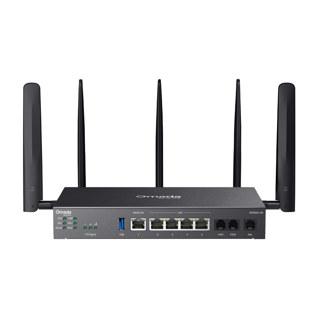 OMADA DR3650v-4G, Wi-Fi 6, AX3000, Dual Band, Gigabit, Masaüstü Load Balance VPN Gateway