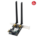 ASUS PCE-BE6500, BE6500, 2xAnten, 6500Mbps, Tri-Bant, 6GHz WİFİ 7, Bluetooth v5.4, WPA3, PCI-Express x1, PCIe Adapter