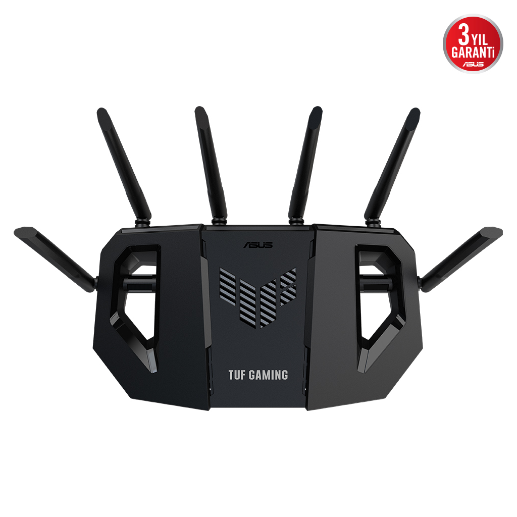 ASUS TUF-BE6500, BE6500, 3 Port, 6500Mbps, Dual Band, WİFİ 7, AiMesh, AiProtection Pro, GAMING Extendable Router