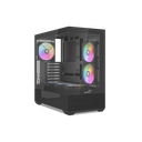 SAMA V40BK Black, B750BK 750W, 80+ Bronze, PCIE 5.1, ATX3.1, Tempered Glass Panel, Panoramic Tasarım, Type-C, 6x120mm ARGB Fan, ATX, GAMING KASA