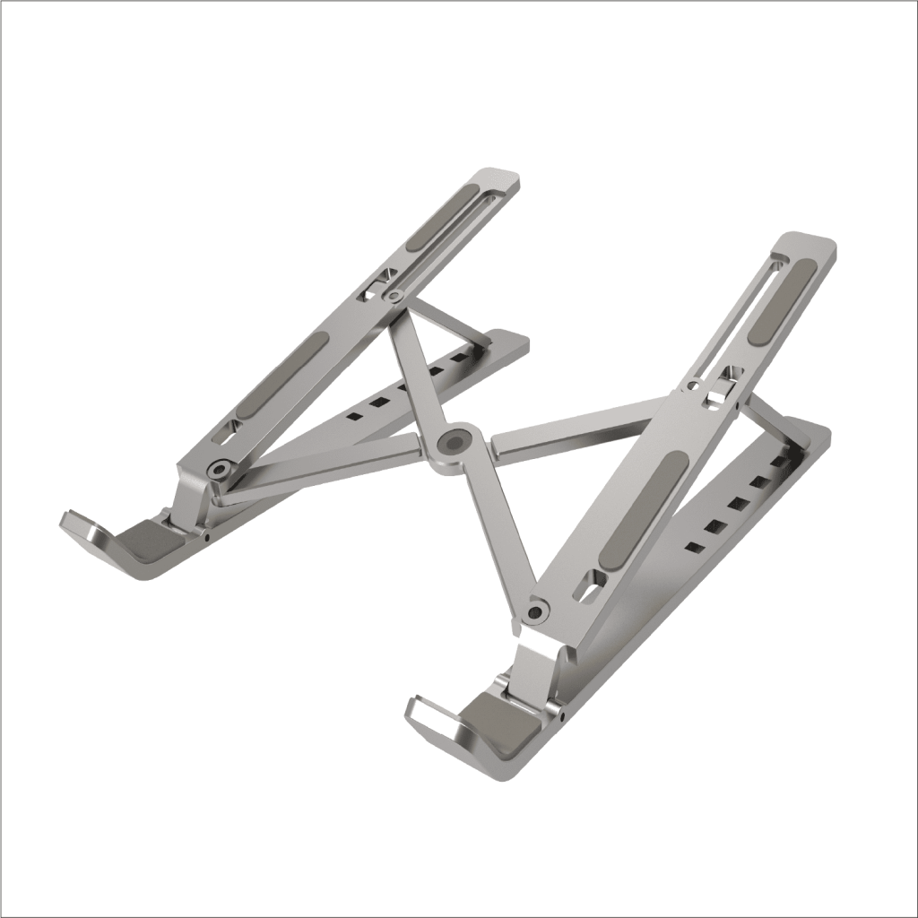 ENKADO EKD-NT20, 10"-18" Notebook Standı, Taşınabilir, Katlanır, 7 Kademeli Ayarlanabilir Yükseklik, Alüminyum (Gümüş)