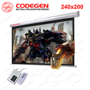 Codegen EX-24 MOTORLU PROJEKSİYON PERDESİ 240x200 Elektrikli Uzaktan Kumandalı (Arkası Siyah Fonlu - Duvar/Tavan Asılabilir)