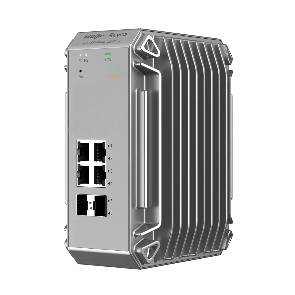 RUIJIE REYEE RG-NIS3100-4GT2SFP-HP  4 Port  GigaBit PoE, 120W,  2Port SFP, Endüstriyel Switch