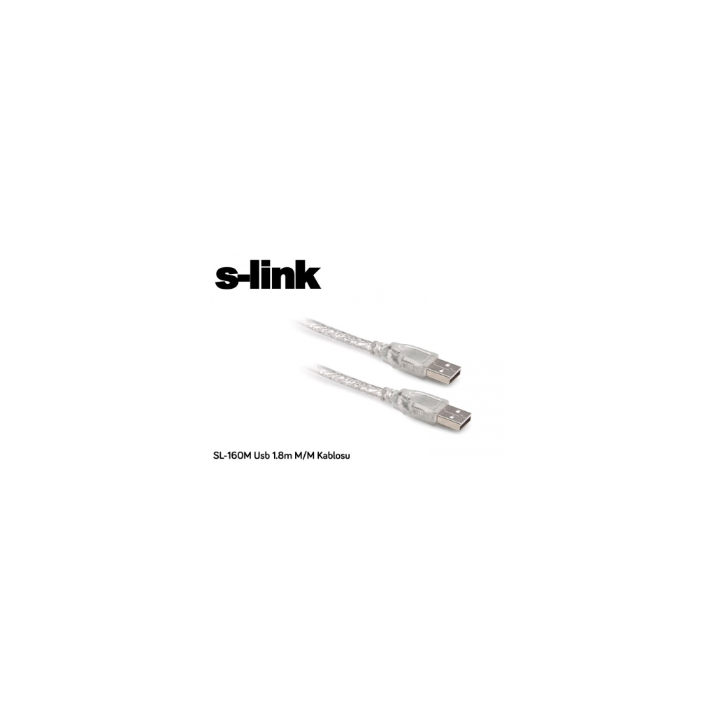S-LINK SL-160M, İki Ucu Erkek M/M USB Kablosu, USB To USB 2.0 KABLO, 1.8mt