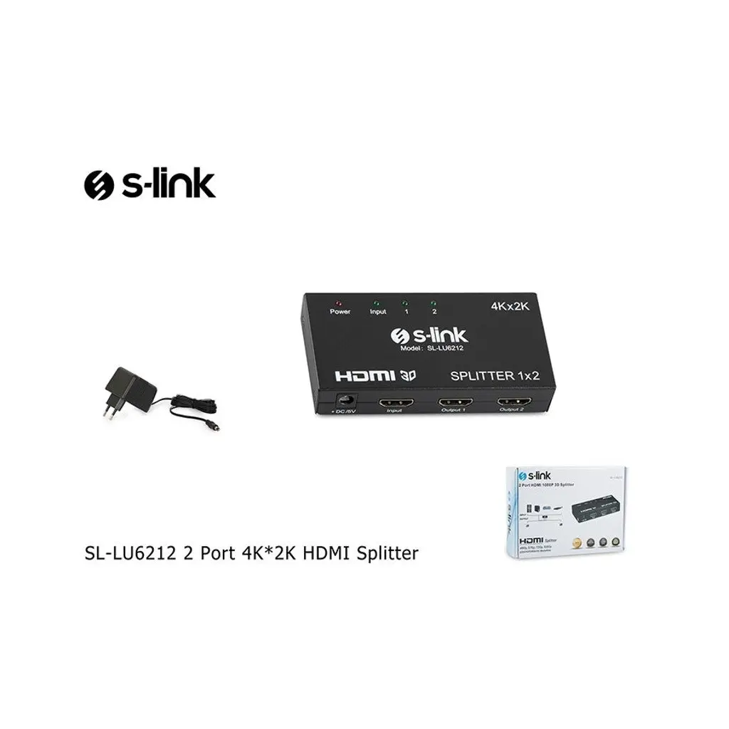 S-LINK SL-LU6212, HDMI Çoklayıcı, 1Giriş, 2Çıkış, (1PC-2Monitör)