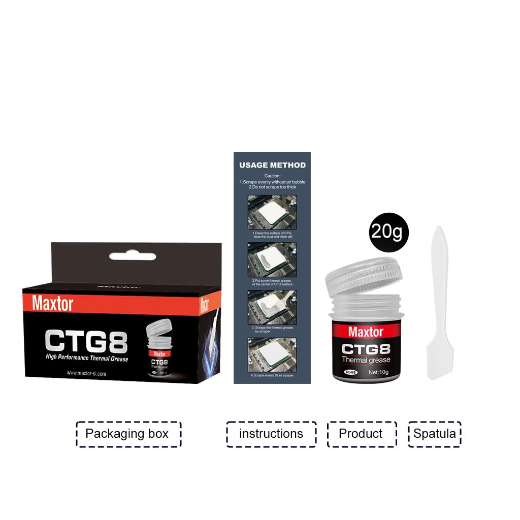 MAXTOR CTG8, 20Gram, Yüksek Performanslı,  Termal Macun, Termal İletkenlik: 12.8W/mK