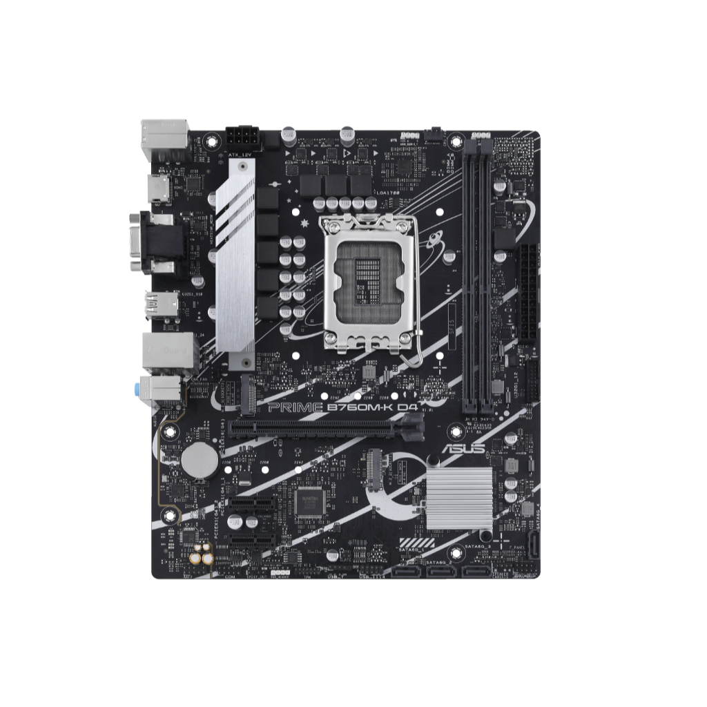 ASUS PRIME B760M-K D4, 2xDDR4, 2x M.2, D-SUB, HDMI, 12-13.14.Nesil, LGA1700 Soket, Anakart