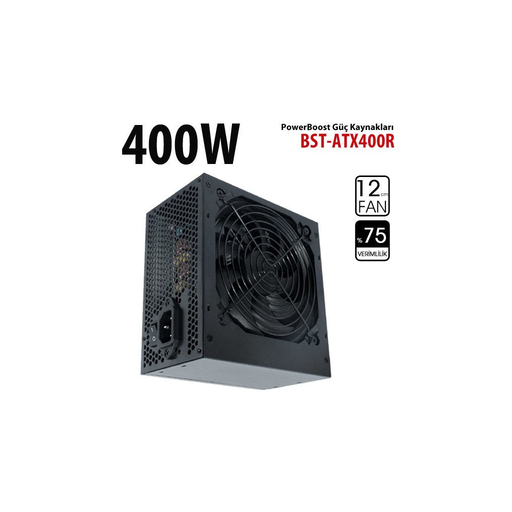 [BOOST-BST-ATX400R] PowerBoost BST-ATX400R 400W, Sata, 12cm Fan,  BOX PSU