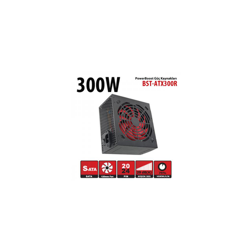 [BST-ATX300R] PowerBoost BST-ATX300R 300W, Sata, 12cm Fan,  BOX PSU