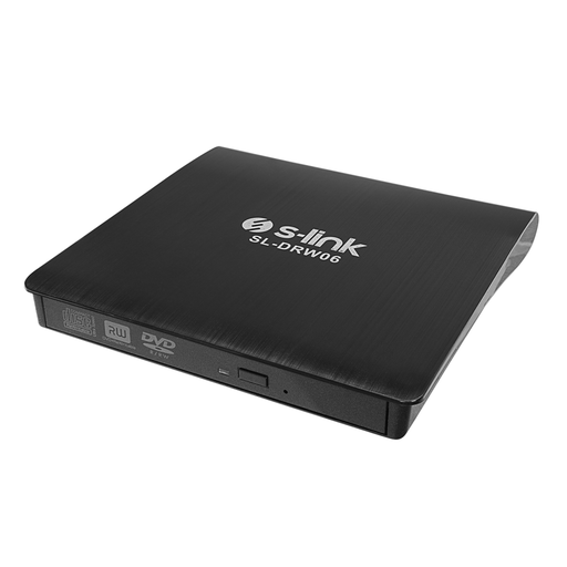 [SL-DRW06] S-LINK SL-DRW06, USB 3.0, External, Siyah, Slim, CD-R/DVD-R/RW Optik Okuyucu/Yazıcı