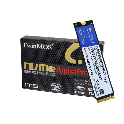 [NVME1TB2280AP] TwinMOS NVMe1TB2280AP, AlphaPro, 1TB, 3600-3250Mb/s, Gen3, NVMe PCIe M.2 2280, SSD, TLC, 3DNAND