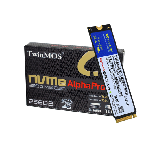 [NVME256GB2280AP] TwinMOS NVMe256GB2280AP, AlphaPro, 256GB, 3600-3250Mb/s, Gen3, NVMe PCIe M.2 2280, SSD,  TLC, 3DNAND