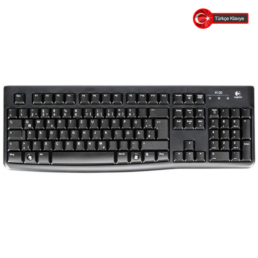 [920-002505] LOGITECH K120, 920-002505, USB Kablolu, Türkçe Q, Standart Klavye