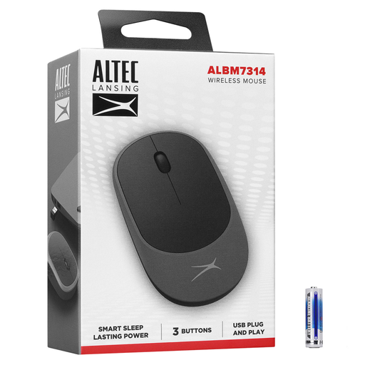 [ALBM7314-GRI-SIYAH] Altec Lansing ALBM7314, Gri-Siyah, 2.4GHz USB,  1200DPI, Kablosuz Optik Mouse