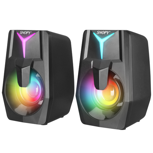 [SN-X22] SNOPY SN-X22 STYLE, 6W, 1+1, Masaüstü, USB, RGB Aydınlatma, Siyah Kasa, Speaker