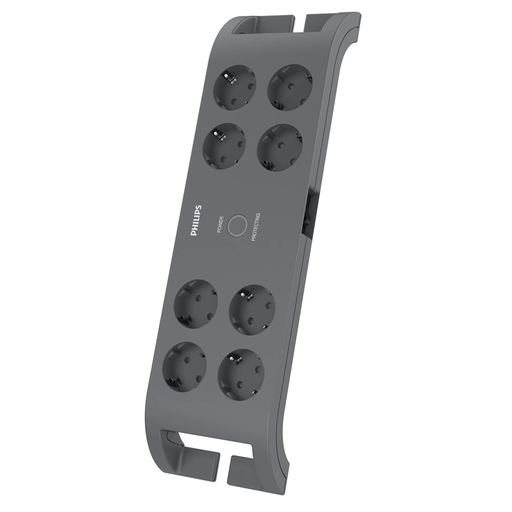 [SPN3180A-62] PHILIPS SPN3180A/62, 8 Soket, Akım Korumalı Priz, 2400 Joules, 2Mt Kablo, (Gri)