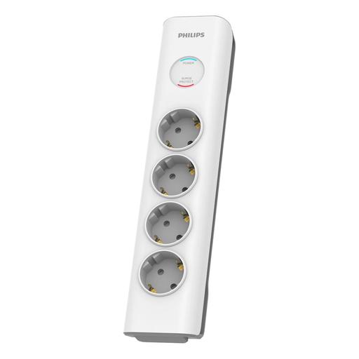 [SPN7040WA-62] PHILIPS SPN7040WA/62, 4 Soket, Akım Korumalı Priz, 600 Joules, 2Mt Örgülü Kablo, (Beyaz)