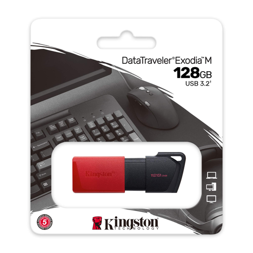 [DTXM-128GB] KINGSTON DTXM/128GB USB 3.2 DataTraveler Exodia Flash Bellek (Siyah-Kırmızı)