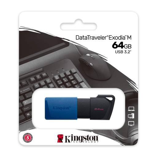 [DTXM-64GB] KINGSTON DTXM/64GB USB 3.2 Data Traveler Exodia M Flash Disk (Siyah-Mavi)
