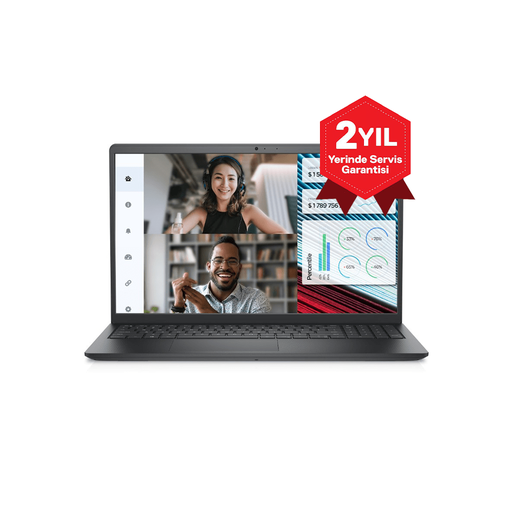 [N3002PVNB3520U] DELL Vostro 3520, N3002PVNB3520U, i5-1235U, 15,6" FHD, 8Gb Ram, 512Gb SSD, Paylaşımlı Ekran Kartı, Free Dos Notebook (6360095)
