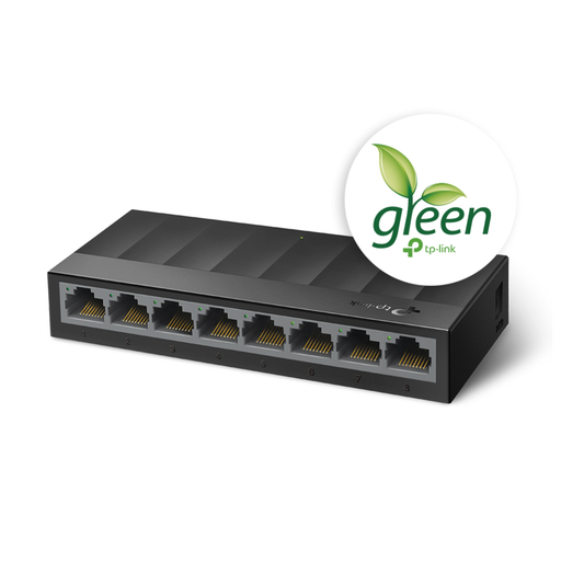 [LS1008G] TP-LINK LS1008G, Green Tech, 8 Port GigaBit, Yönetilemez, Masaüstü Switch