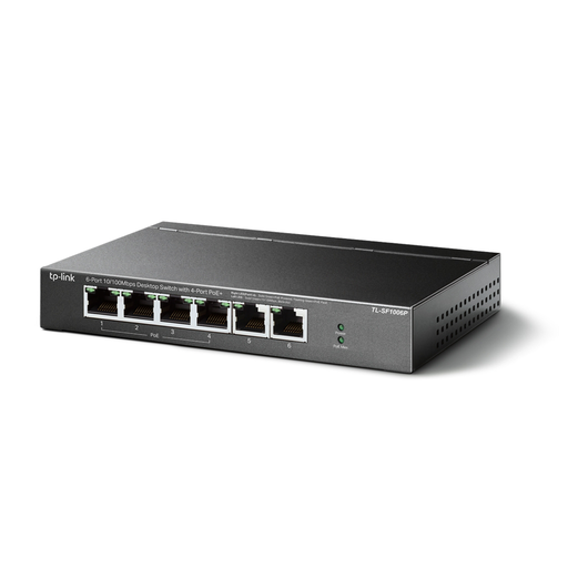 [SF1006P] TP-LINK TL-SF1006P, 6 Port, MegaBit, 4 Port PoE 67W, Yönetilemez, Metal Kasalı Switch