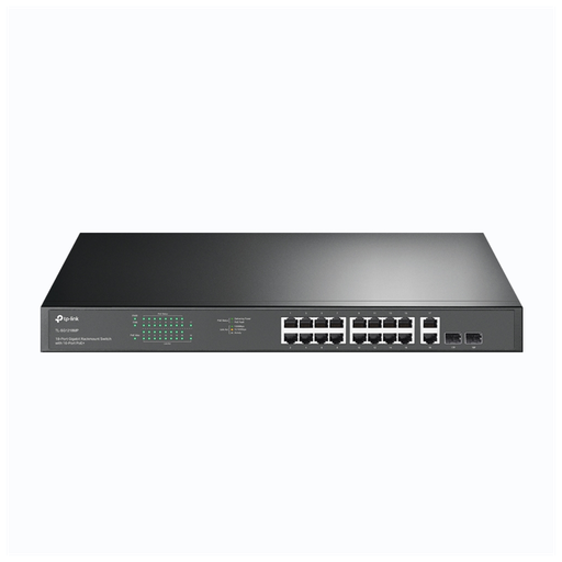 [SG1218MP] TP-LINK SG1218MP, 18 Port Gigabit, 16 Port POE, + 2Port Gigabit Combo SFP, 250W Rackmount Yönetilemez Switch