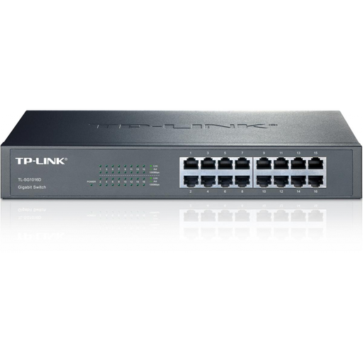 [TL-SG1016D] TP-LINK TL-SG1016D, 16 Port, GigaBit, Metal Kasa, Yönetilemez, Rackmount Switch