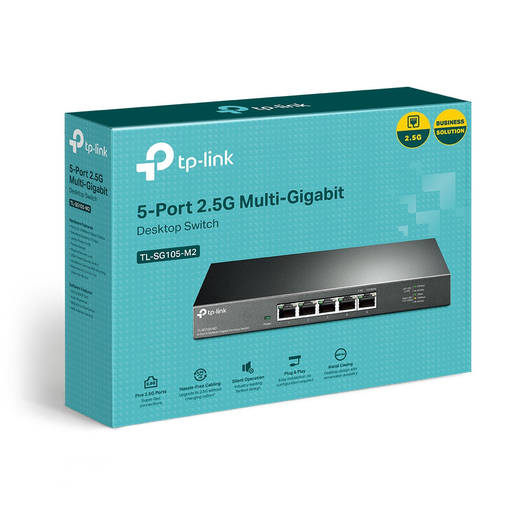 [TL-SG105-M2] TP-LINK TL-SG105-M2, 5 Port, 2,5Gbps, Multi-GigaBit, Metal Kasa, Yönetilemez, Masaüstü Switch