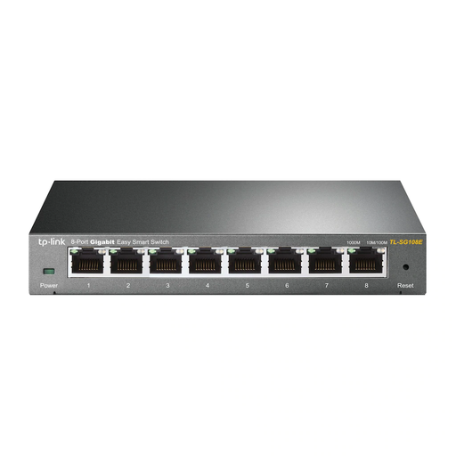 [TL-SG108E] TP-LINK TL-SG108E, 8 Port, GigaBit, Metal Kasa, Easy Smart, Yönetilebilir, Masaüstü Switch
