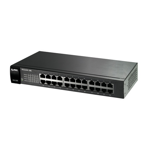 [ES1100-24E] ZyXEL ES1100-24E 24 Port, MegaBit, Yönetilmez, Fast-Ethernet, Sessiz, Masaüstü Switch