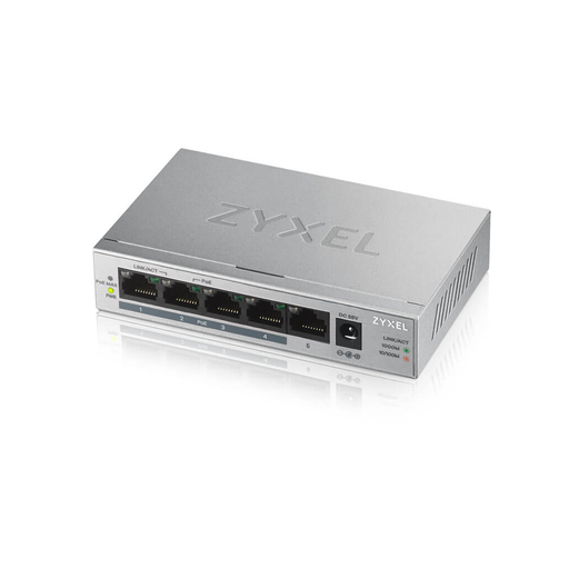 [GS1005HP] ZyXEL GS1005HP, 5 Port, GigaBit, 4 Port PoE 60W, Yönetilemez, Masaüstü Switch