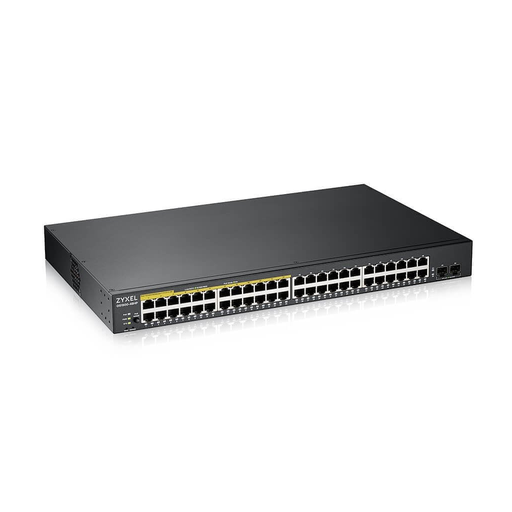 [GS1900-48HP] ZyXEL GS1900-48HP V2, 48Port, Gigabit, 24 Port PoE 170W, +2Port GigaBit SFP, Yönetilebilir, Rackmount Switch